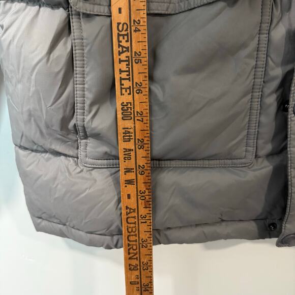 L.L. Bean Mens Mountain Parka Coat Down Fill Puffer Hooded Cargo Large Gray - Picture 5 of 9